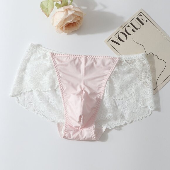 Sissy Pink Cotton Panties for Men, Crossdresser Panty with Bow, Set of 2 - Picture 6 of 12